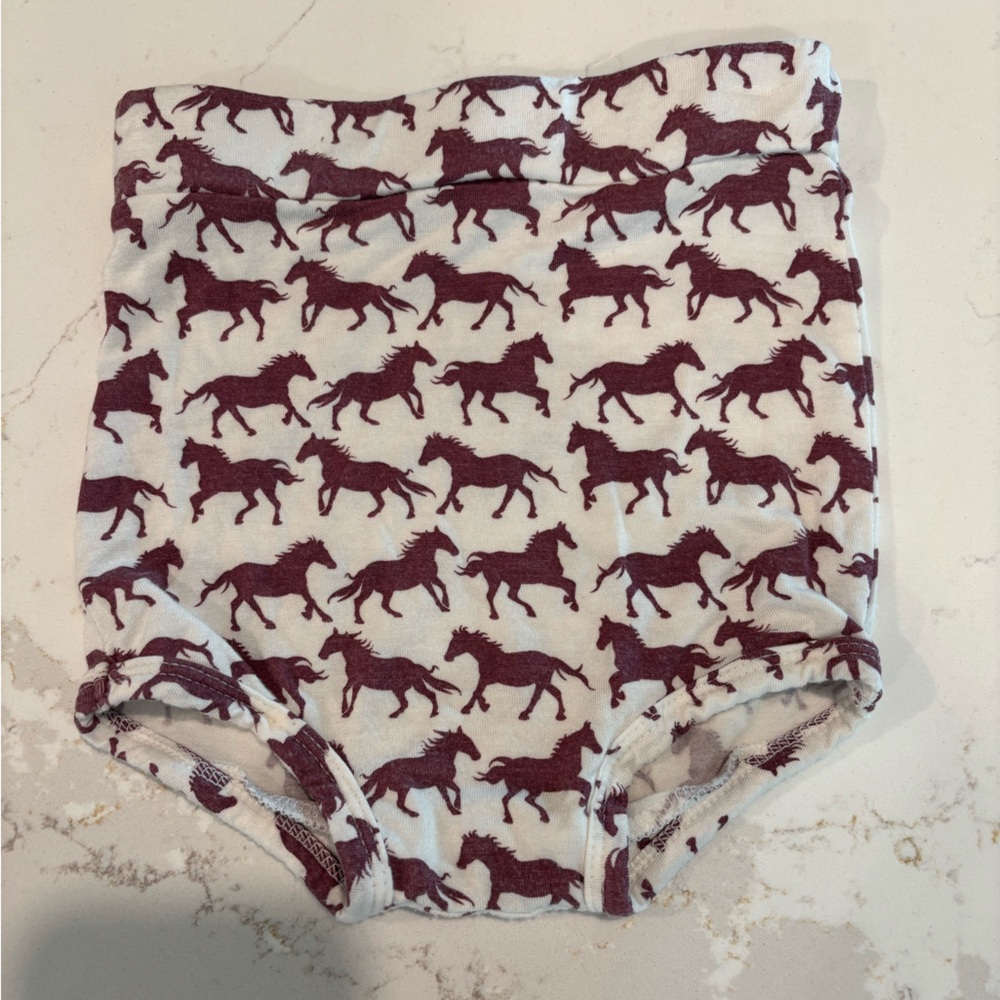 Kate Quinn Kids Cream and Brown Horse Print Shorts